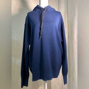 RAG & BONE Men’s Luxury Cotton Knit Hoodie Size M Bobby Axelrod style Navy Blue